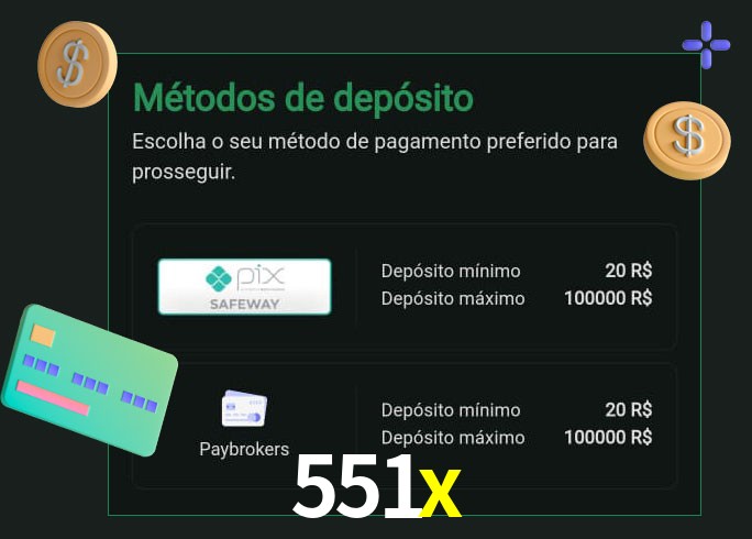 O cassino 551x oferece uma grande variedade de métodos de pagamento